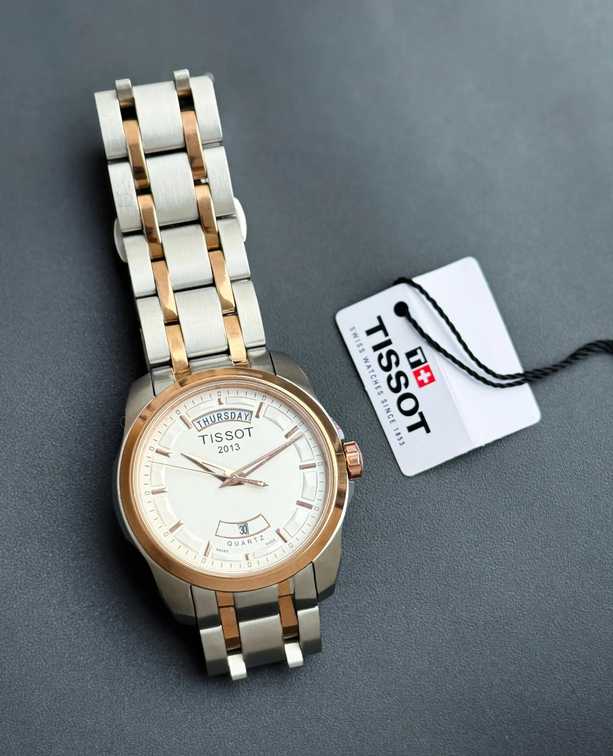 TISSOT DAY-DATE T-CLASSIC 1853 7AAA PREMIUM WHITE DIAL - Image 5
