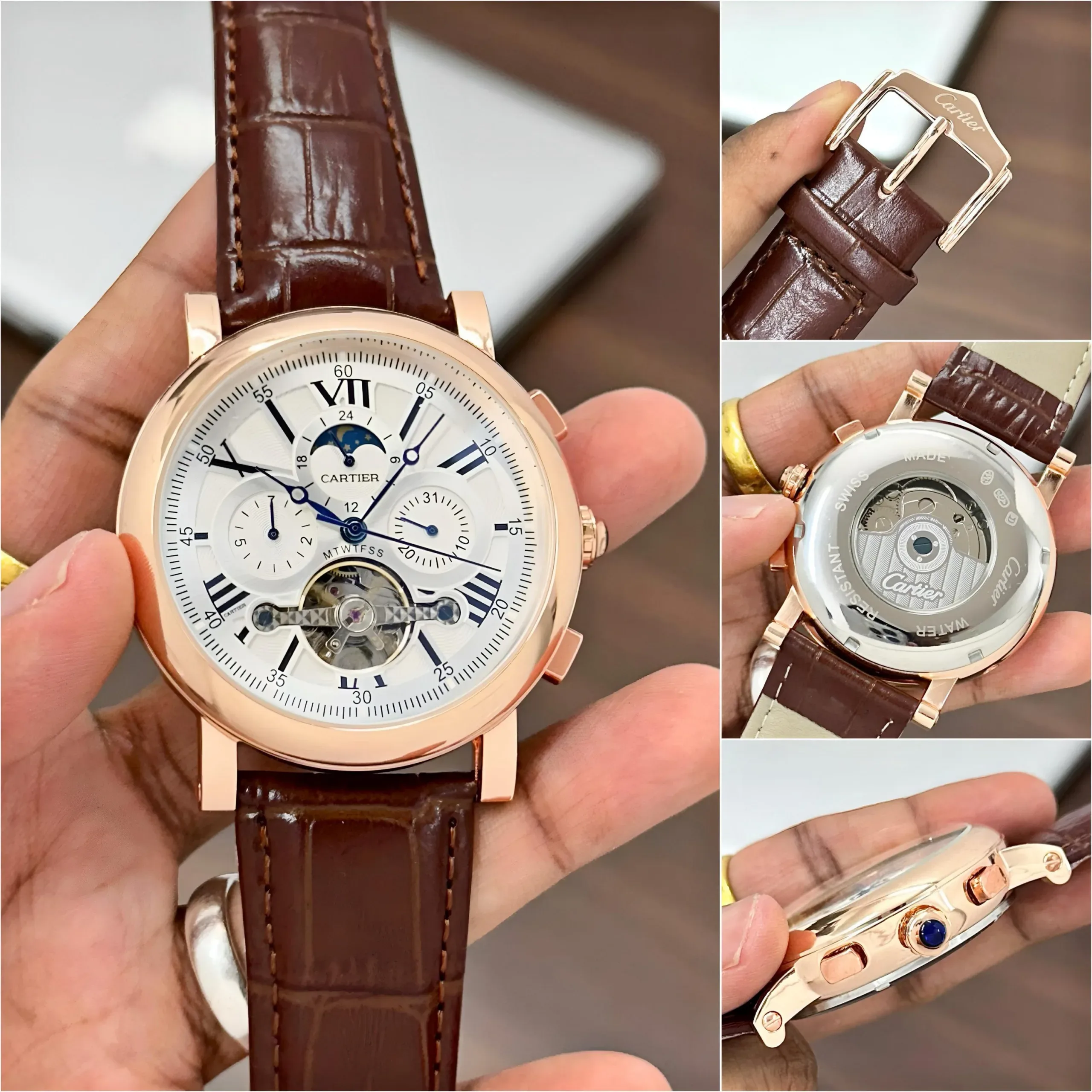 CARTIER OPEN HEART TOURBILLON STAINLESS STEEL 7AA PREMIUM - Image 3