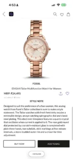 FOSSIL TAILOR'S STAINLESS STEEL ROSEGOLD 7AA PREMIUM - Image 2