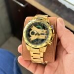 CASIO EDIFICE EFR 540 STAINLESS STEEL GOLD BEZEL