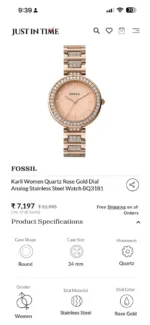 FOSSIL KARLI BQ3181 7AA PREMIUM ROSE GOLD DIAL - Image 2