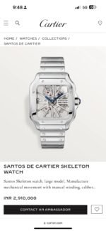 CARTIER SANTOS SKELETON 7AA ULTRA PREMIUM STAINLESS STEEL - Image 2