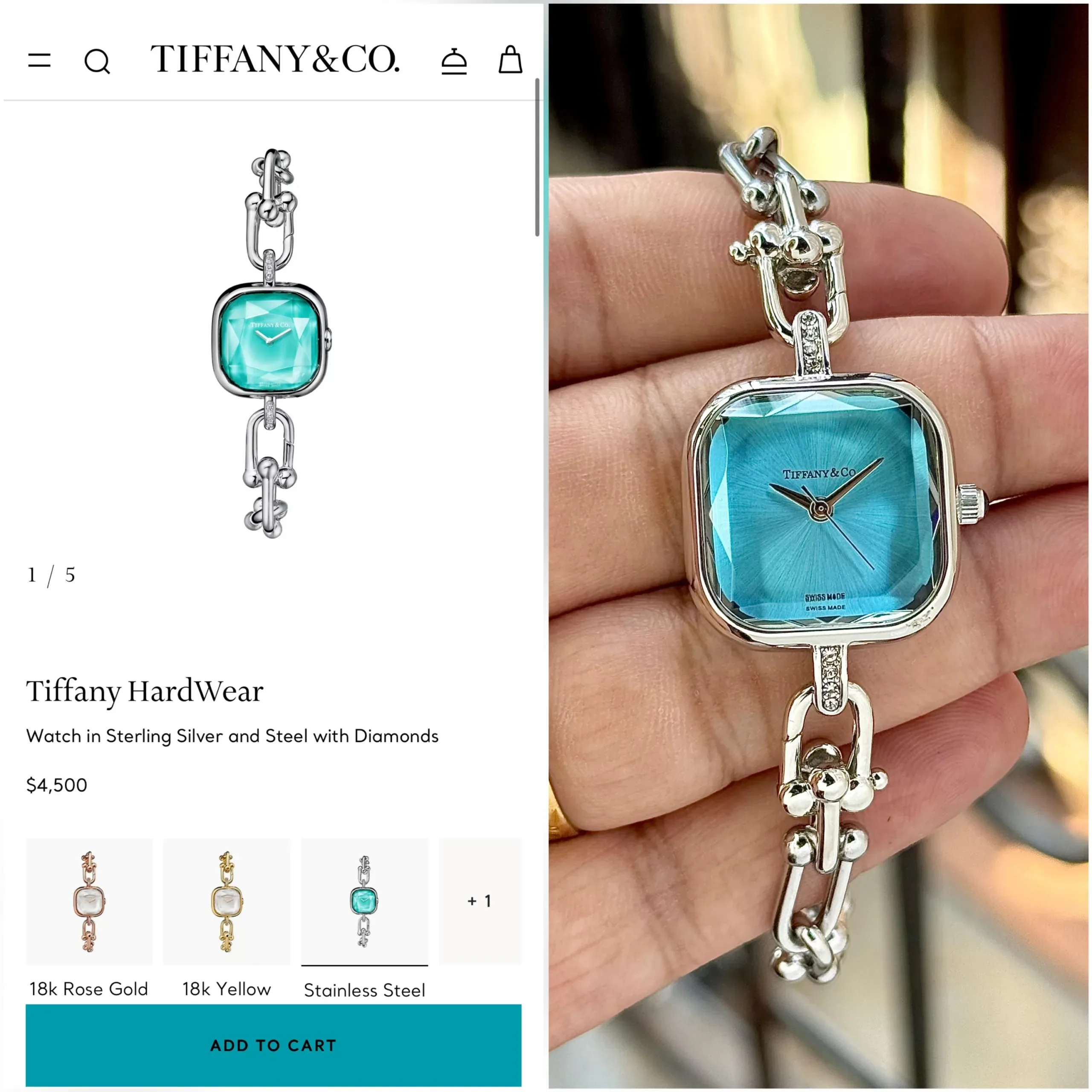TIFFANY & CO. HARDWEAR GRECA & SOPHISTICATION BLUE DIAL - Image 3