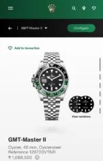 ROLEX GMT MASTER 2 7AA PREMIUM AUTOMATIC BLACK DIAL