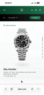 ROLEX SKY-DWELLER 336934 STAINLESS STEEL BLACK DIAL - Image 4