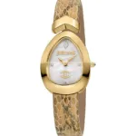 JUST CAVALLI DIVERSA SNAKE MOTHER OF PEARLS DIAL WITH GOLD