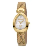 JUST CAVALLI DIVERSA SNAKE MOTHER OF PEARLS DIAL WITH GOLD