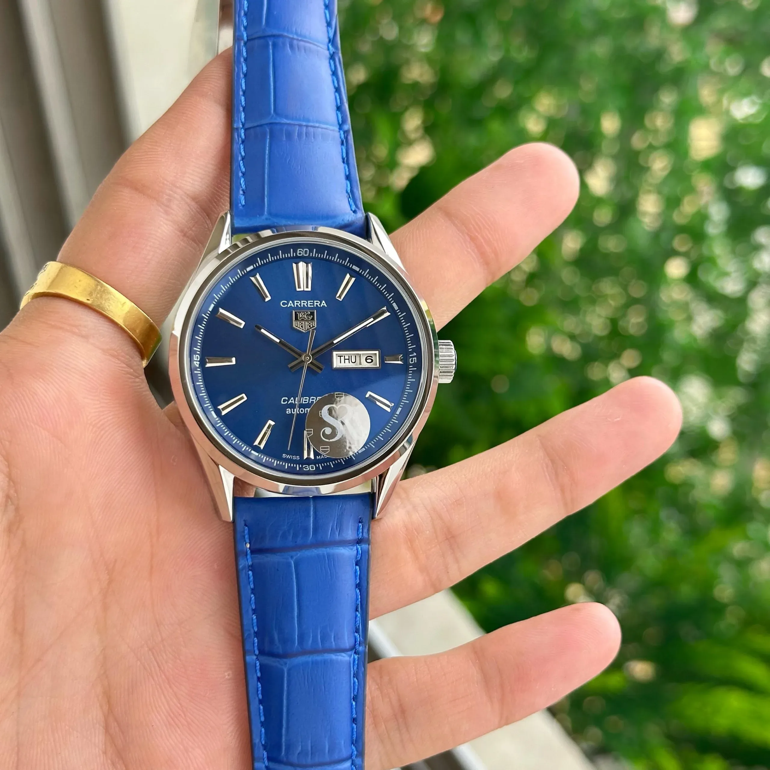 TAG HEUER DAY & DATE STAINLESS STEEL BLUE DIAL AUTOMATIC - Image 2