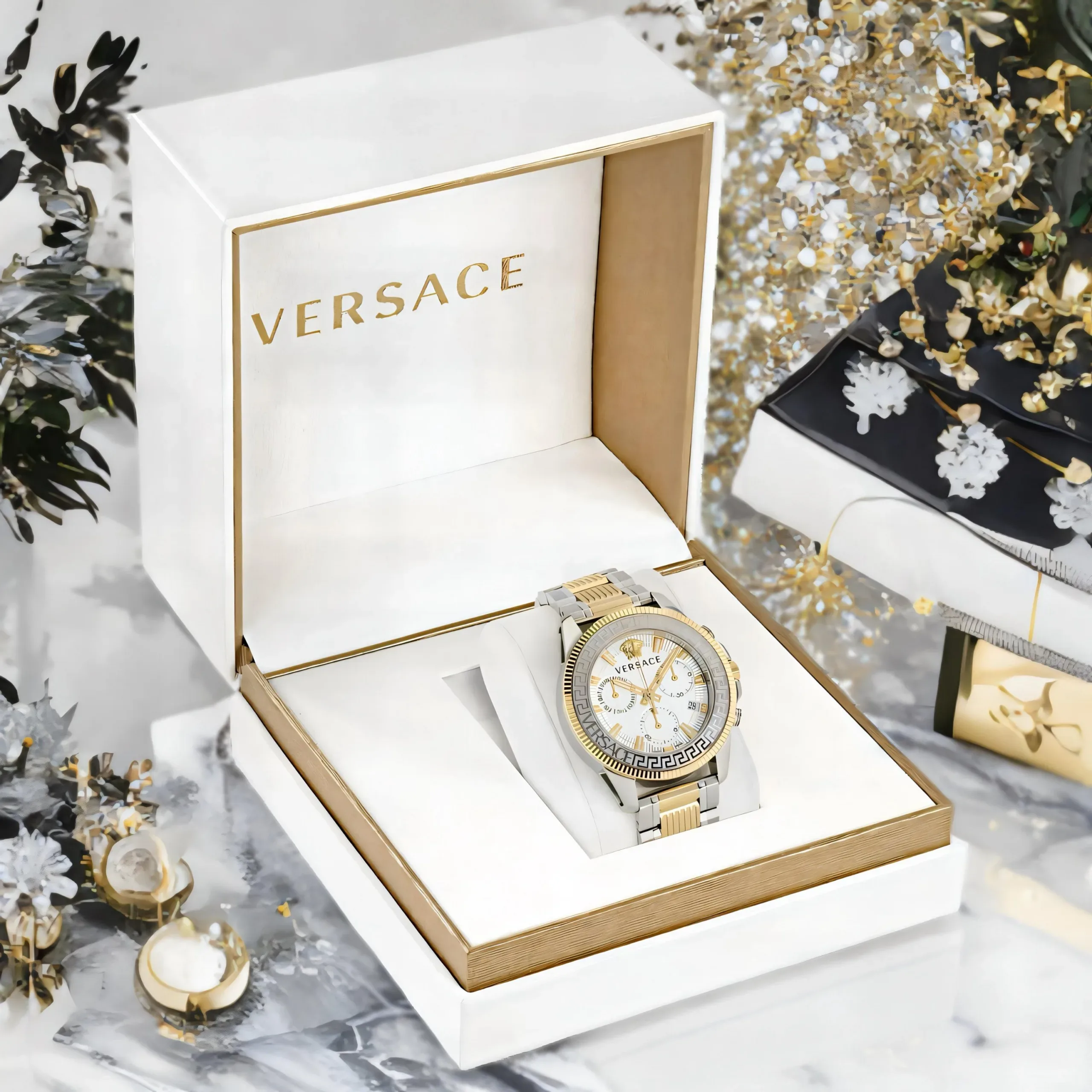 VERSACE GRECA CHRONOGRAPH 7AA PREMIUM WHITE DIAL - Image 4