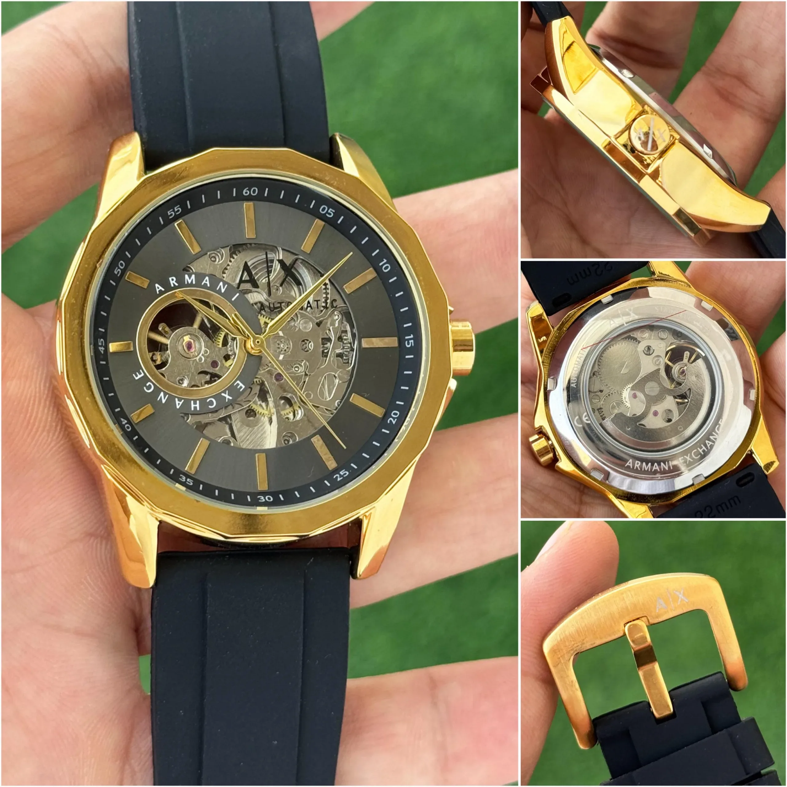 ARMANI EXCHANGE 7AAA ORIGINAL GREY AND GOLDEN DIAL  7AAA ORIGINAL - Image 4