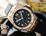 HUBLOT BIG BANG KING GOLD DIAMOND QUARTZ MOVEMENT BLACK DIAL - Image 4