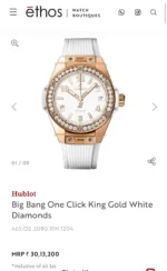 HUBLOT BIG BANG KING GOLD DIAMOND QUARTZ MOVEMENT WHITE DIAL