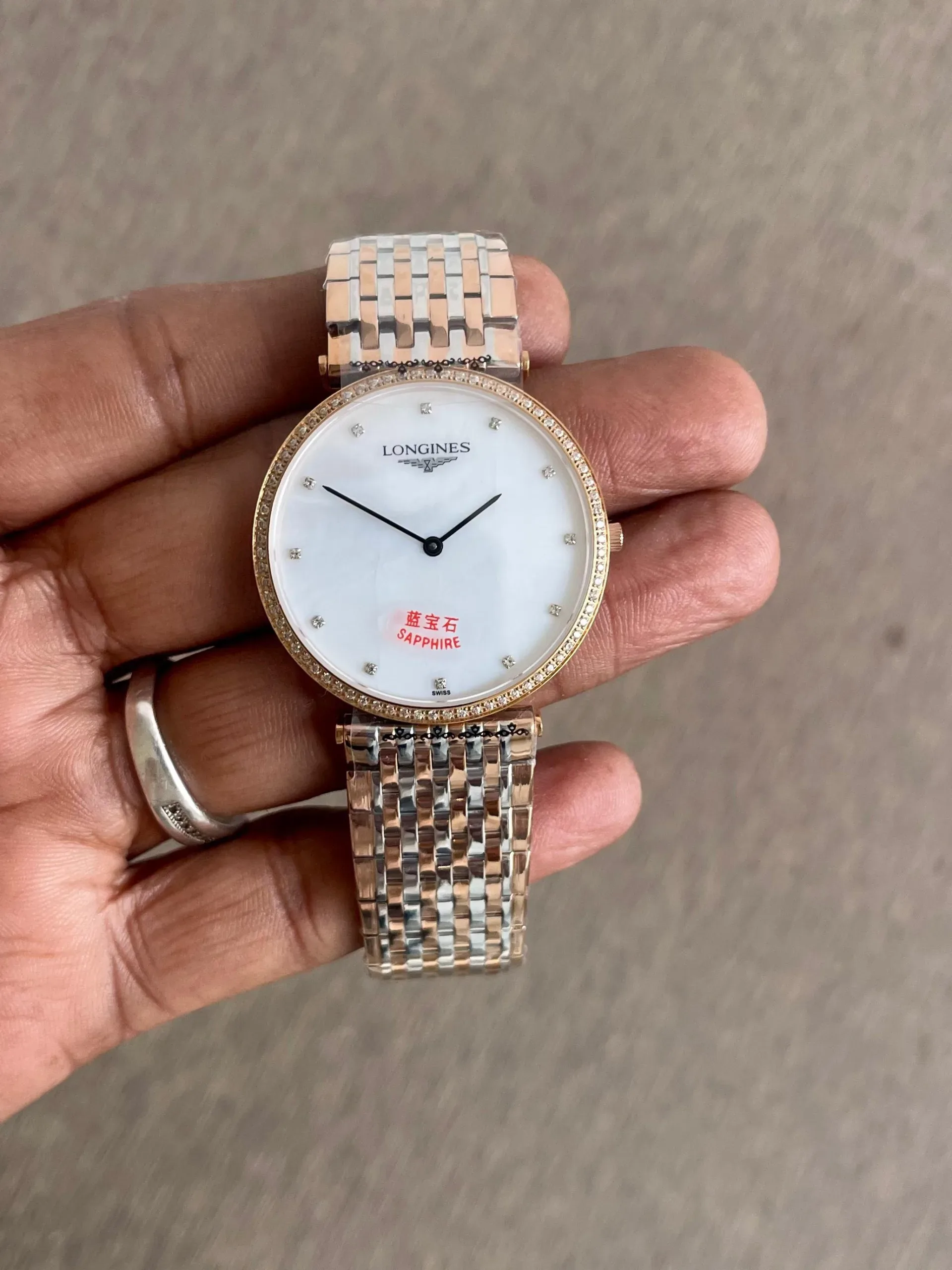 LONGINES ONE CLICK KING SILVER DIAMOND WHITE DIAL - Image 1