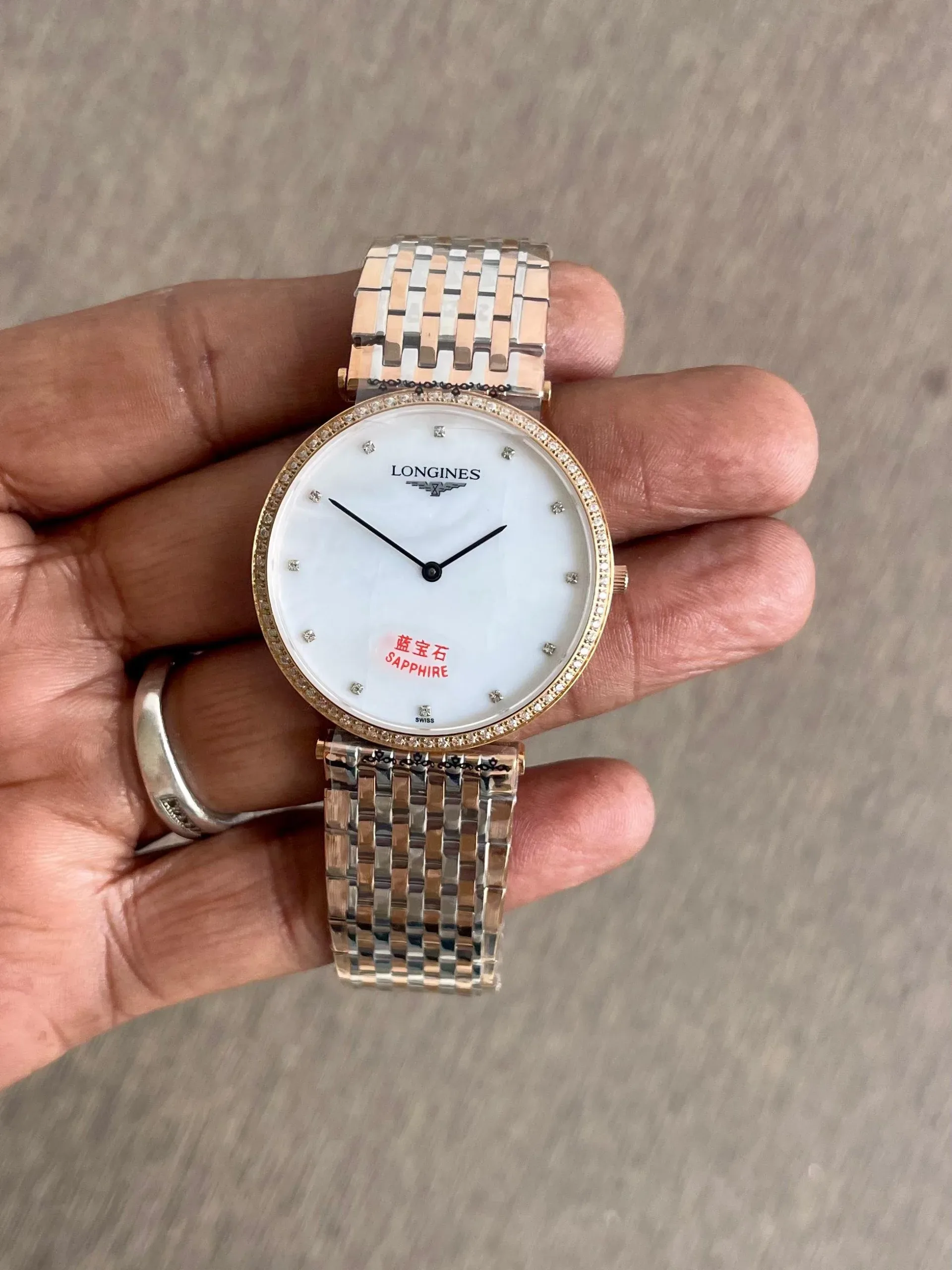 LONGINES ONE CLICK KING SILVER DIAMOND WHITE DIAL - Image 2