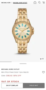 MICHAEL KORS MK7366 MINI PILOT GOLD TONE - Image 2