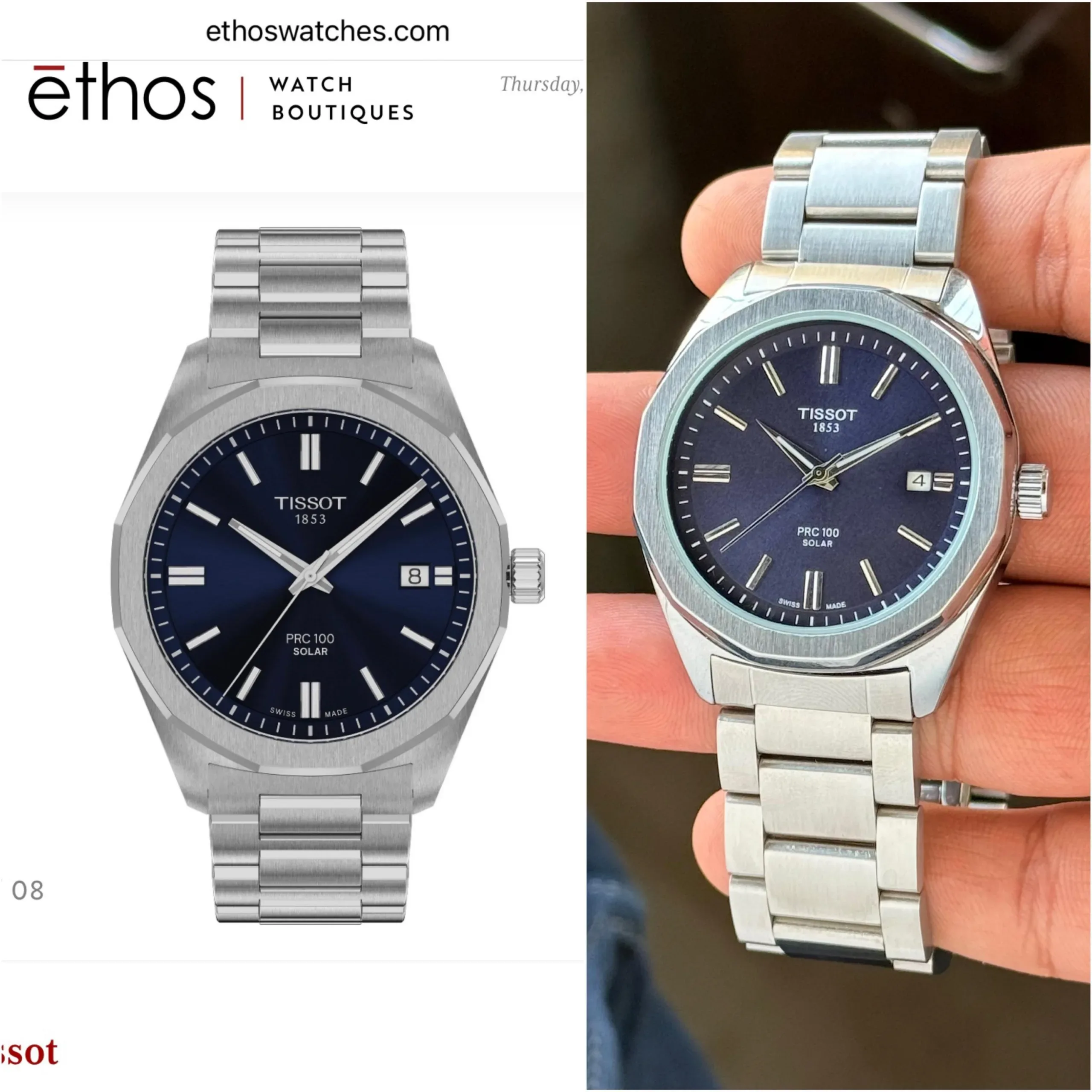 TISSOT PRC-100 SOLAR AUTOMATIC BACK OPEN - Image 5
