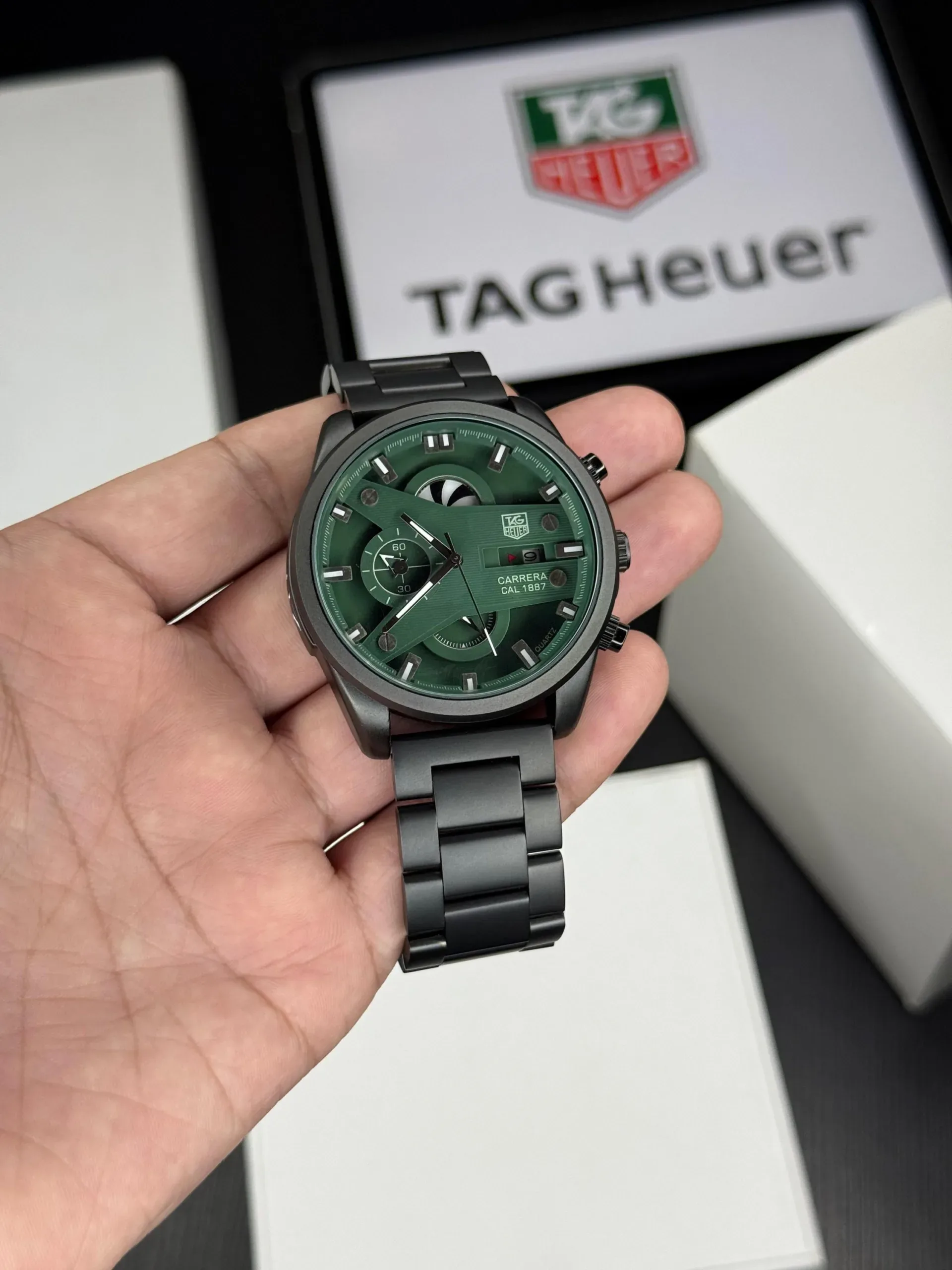 2025/11/IMG-20251124-WA0015-jpg.webp TAG HEUER CARRERA CR7 BLACK WITH GREEN DIAL - Image 1
