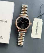 EMPORIO ARMANI STAINLESS STEEL SLIM BLACK DIAL - Image 3