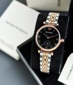 EMPORIO ARMANI STAINLESS STEEL SLIM BLACK DIAL