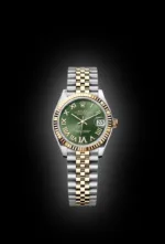 ROLEX OYSTER PERPETUAL DATE JUST GREEN ROMAN FIGURE  DIAL