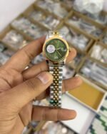 ROLEX OYSTER PERPETUAL DATE JUST GREEN ROMAN FIGURE  DIAL - Image 5