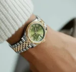ROLEX OYSTER PERPETUAL DATE JUST GREEN ROMAN FIGURE  DIAL - Image 2