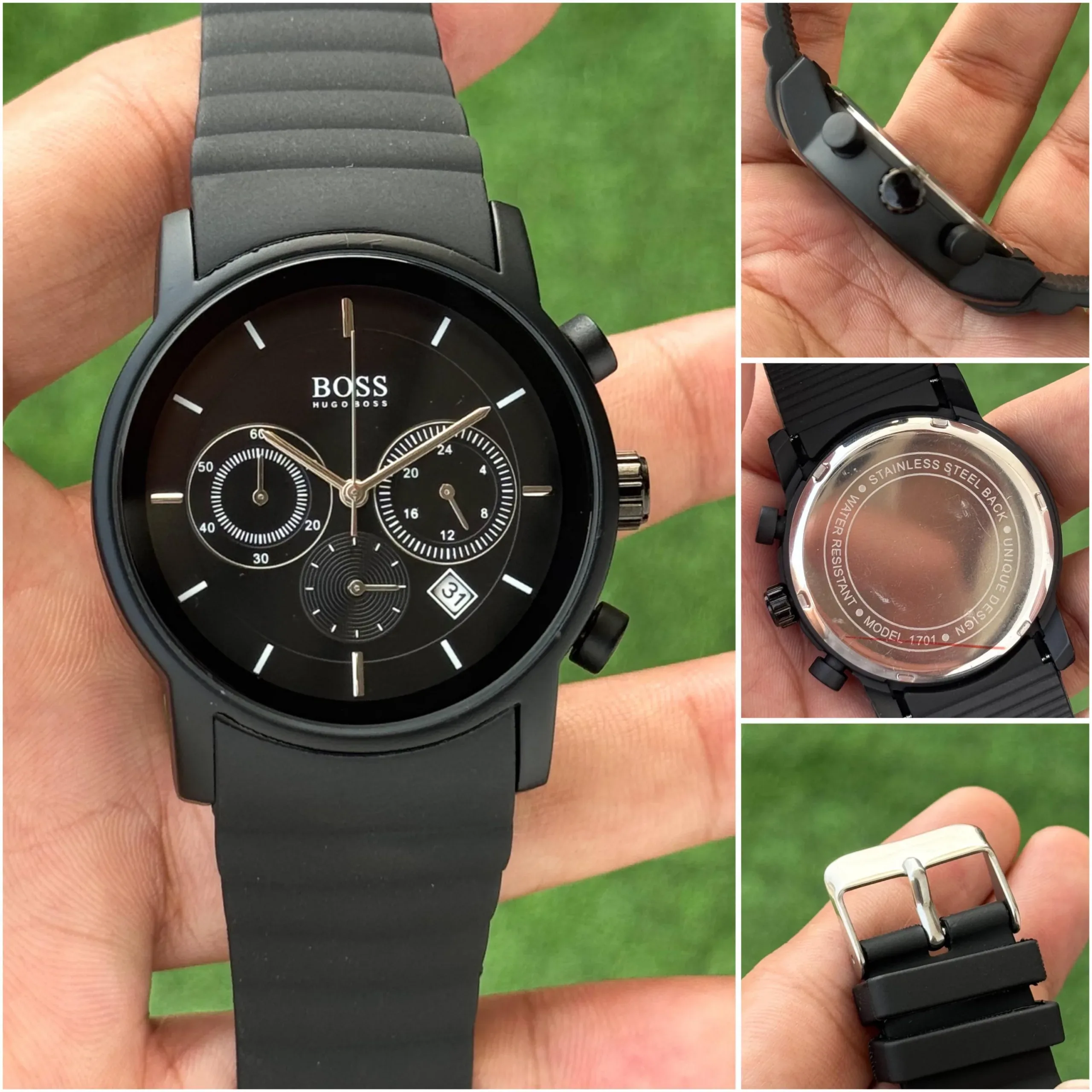 HUGO BOSS 7A ORIGINAL STAINLESS STEEL BLACK DIAL - Image 5