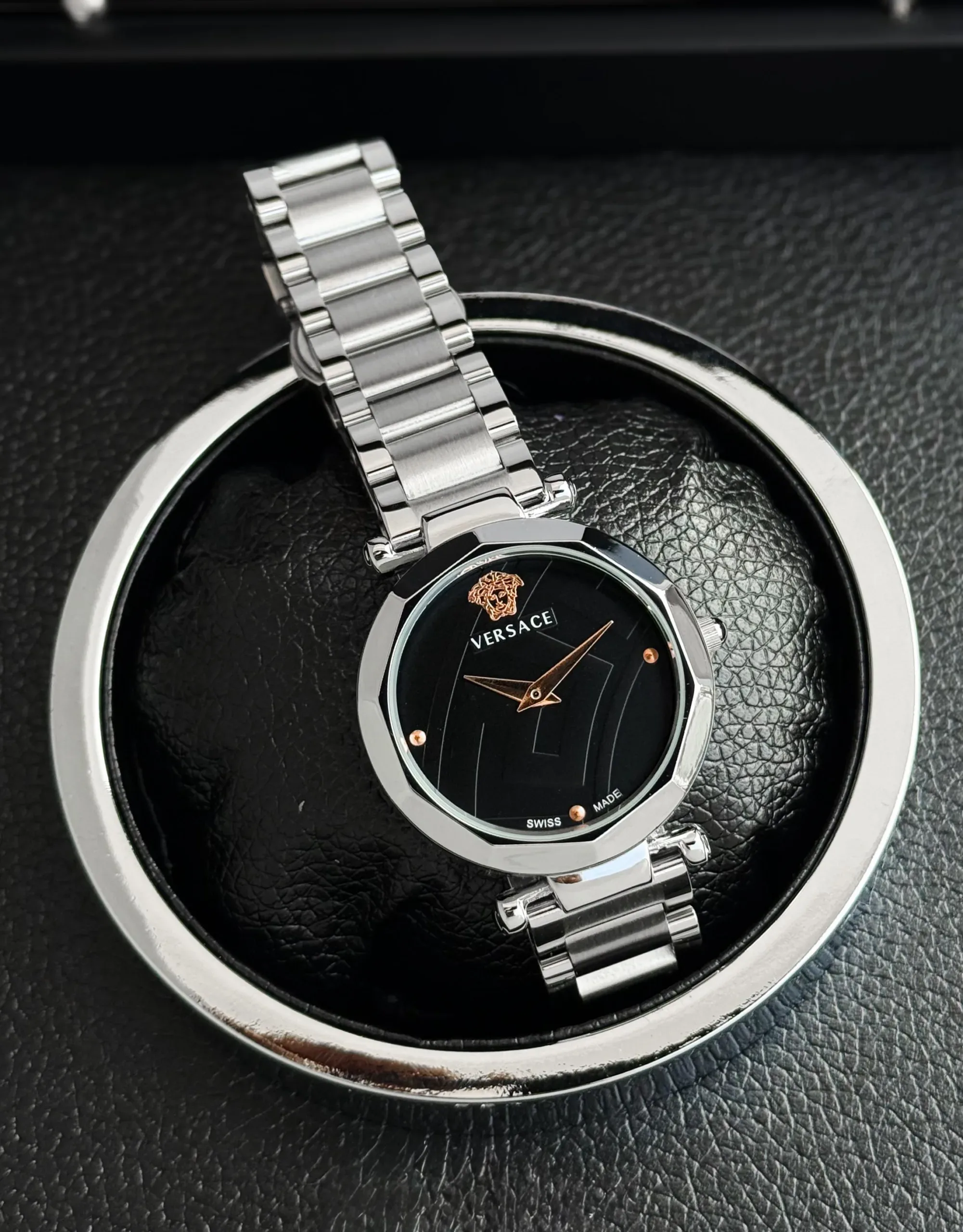 Versace silver Black Dial - Image 2