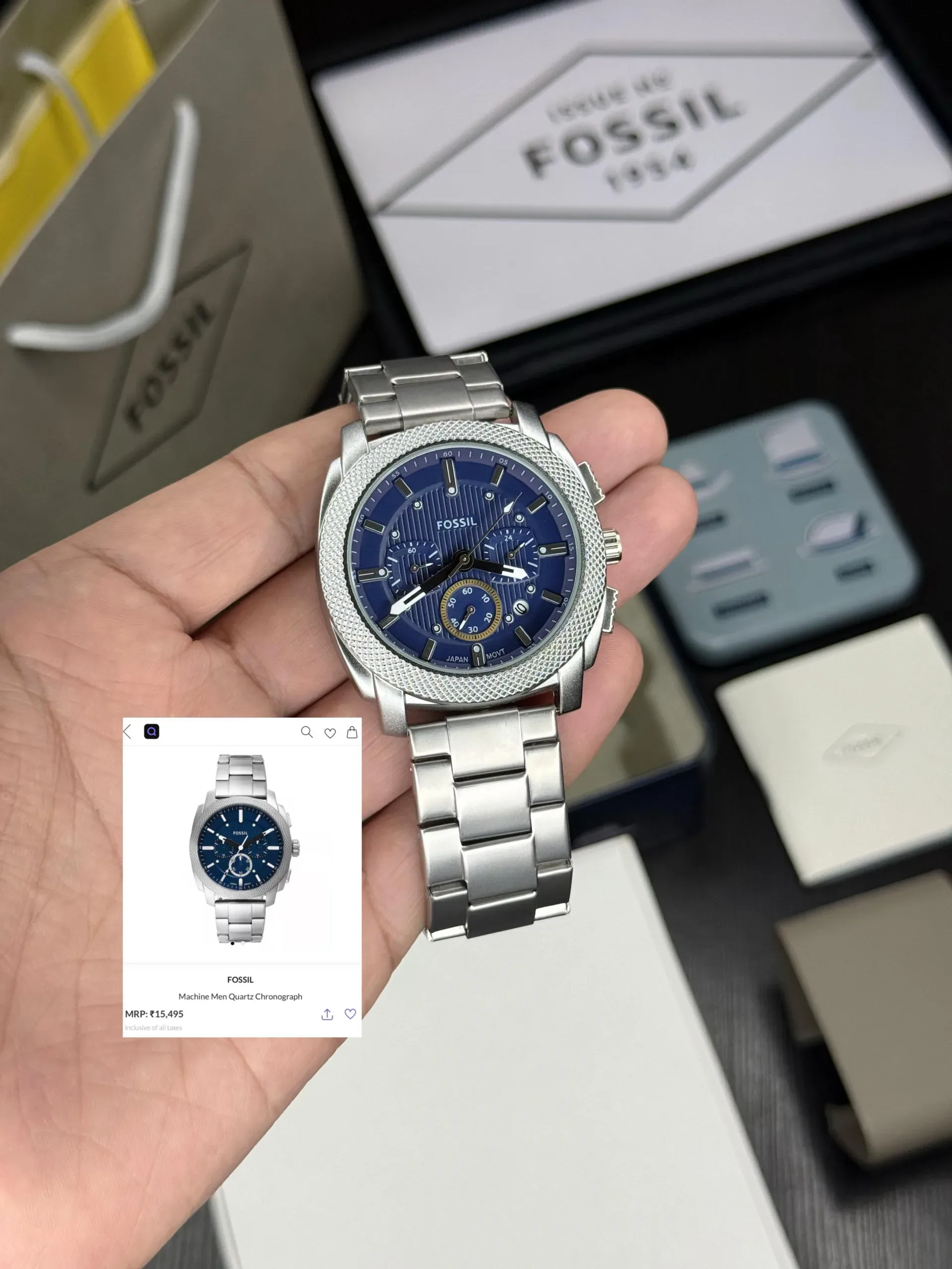 Fossil Silver Blue Dial - Image 2