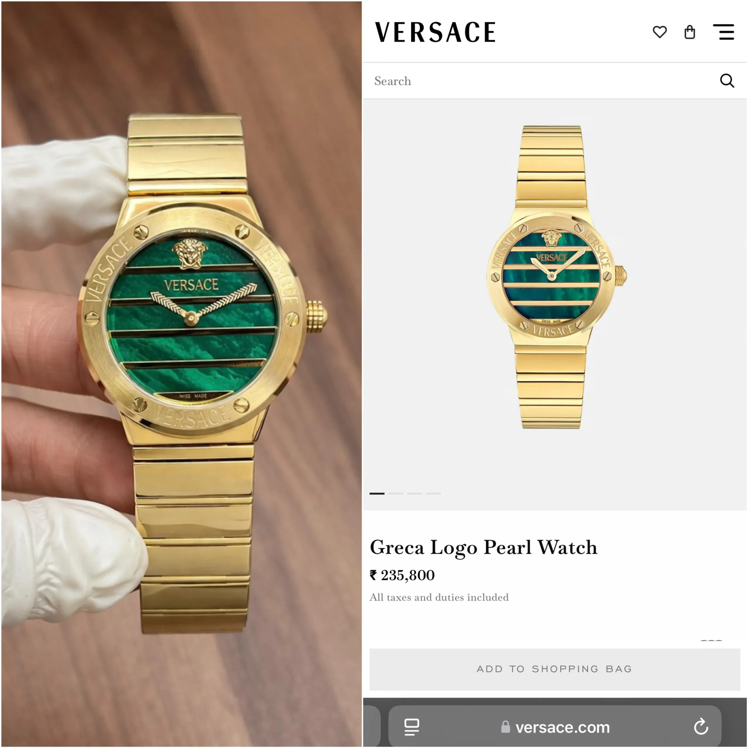 Versace Greca logo pearl - Image 5