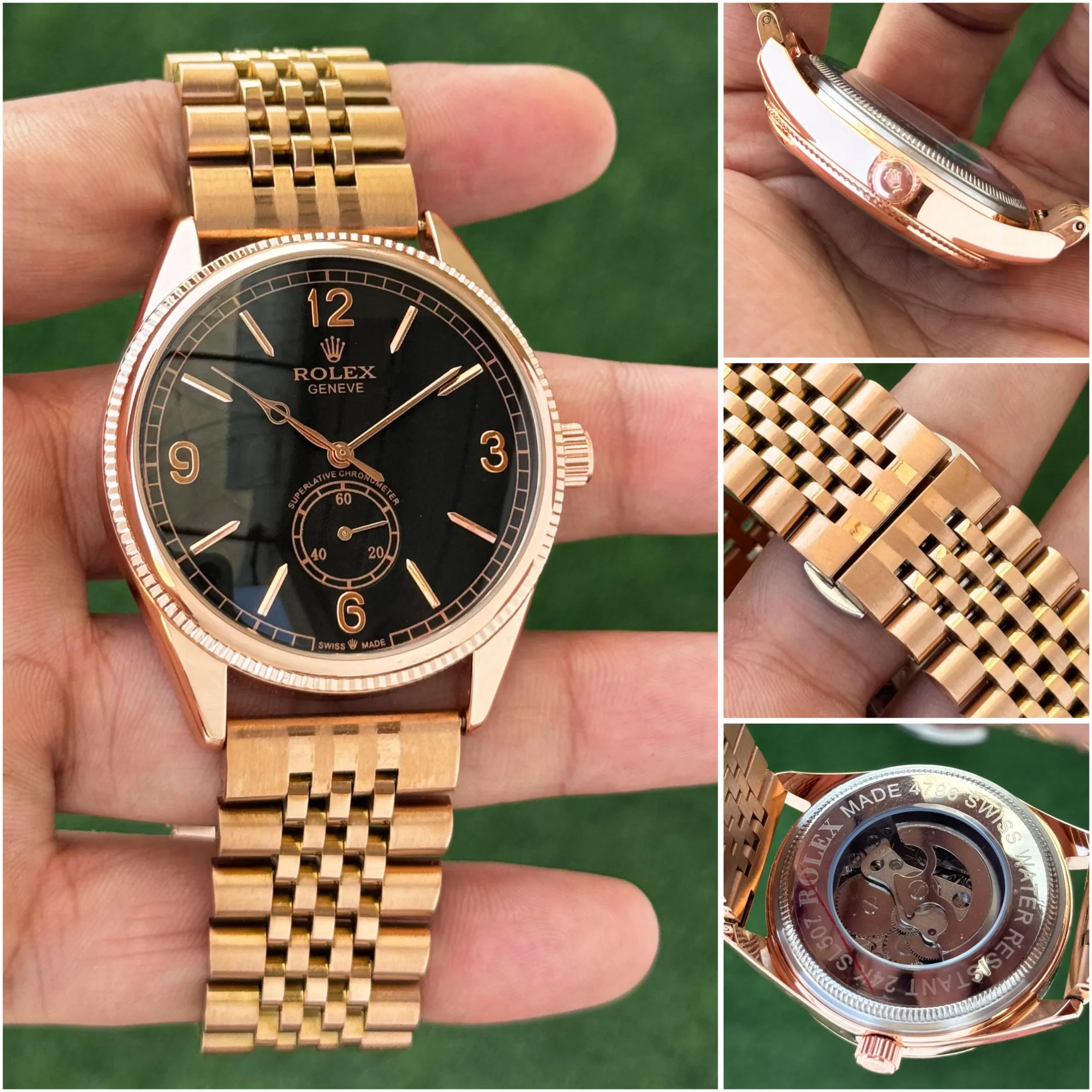 Rolex Geneve Jubliee Black Dial - Image 5