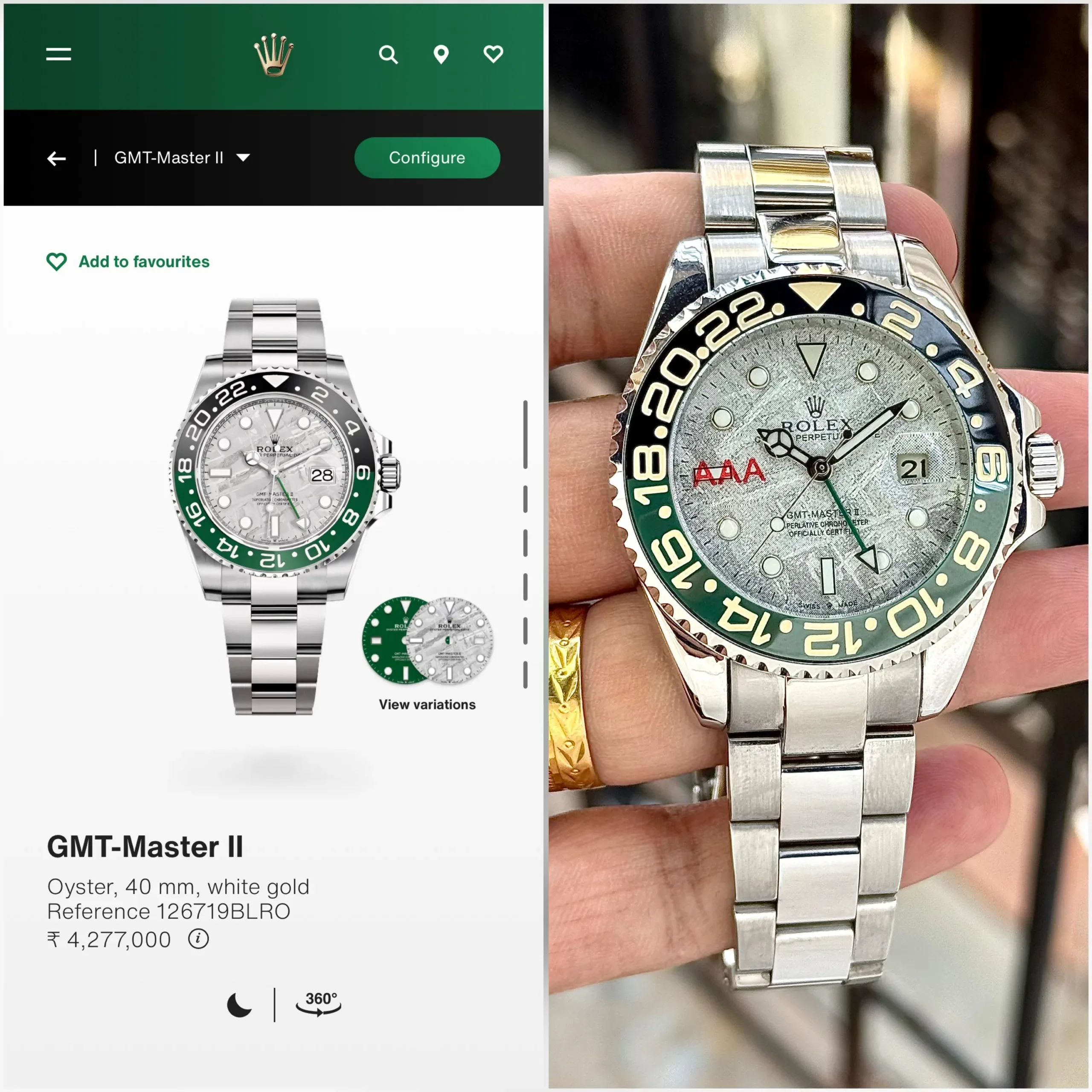 Rolex Gmt Master  Silver Dial - Image 2