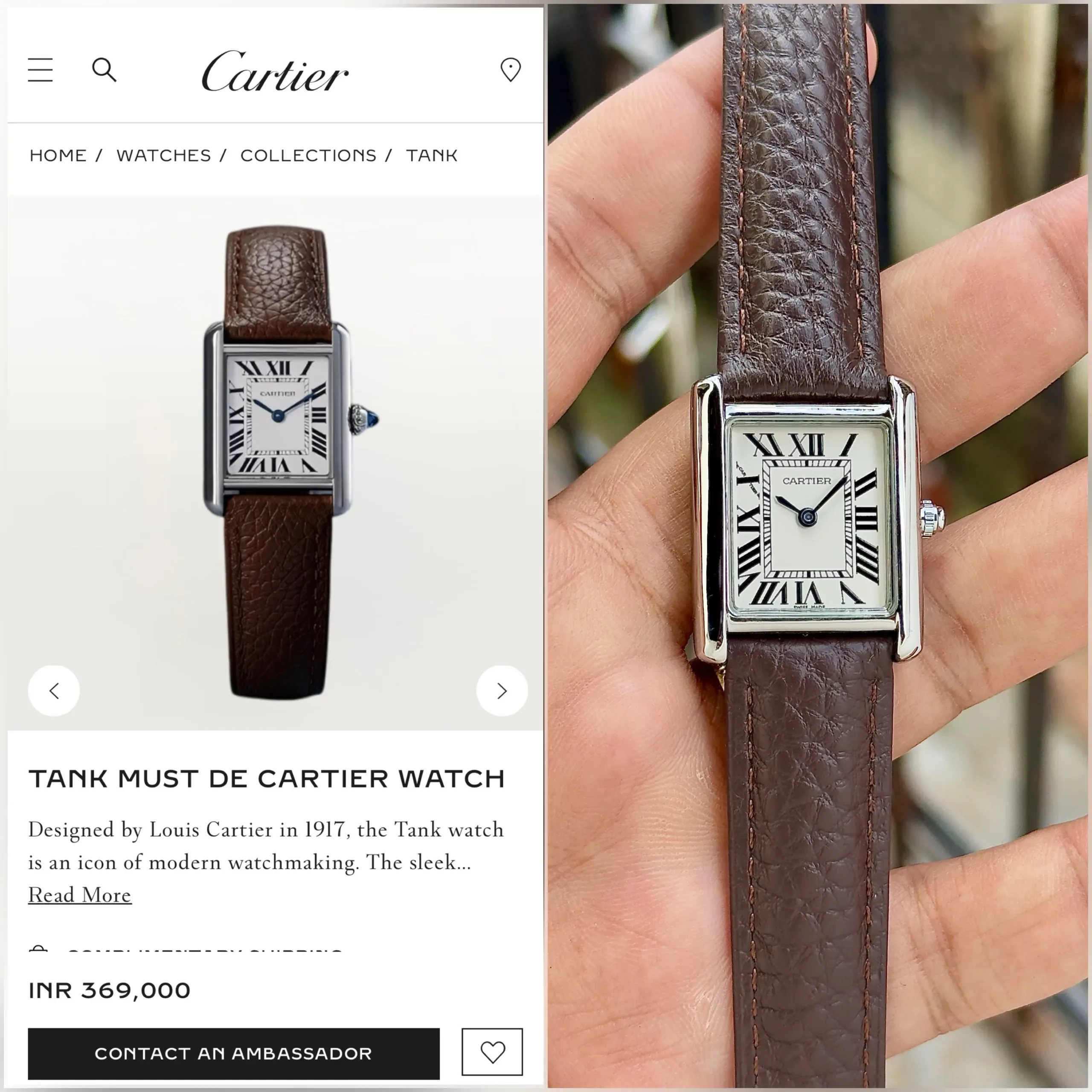 Cartier Rectangular White Dial - Image 3