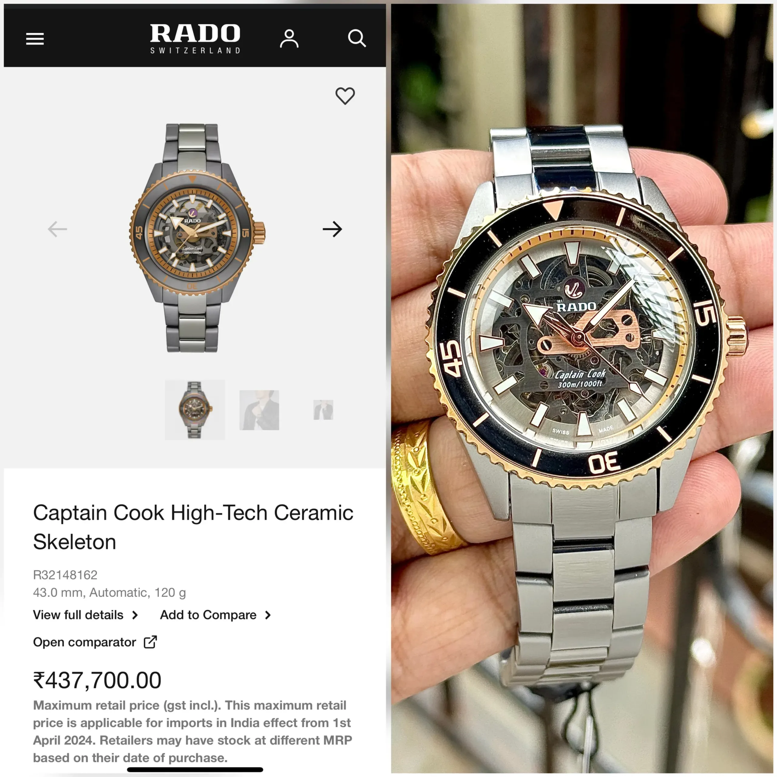 Rado Captain Cook Black ceramic - Image 3