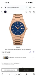 Tissot PRX Rose Gold Blue Dial - Image 3