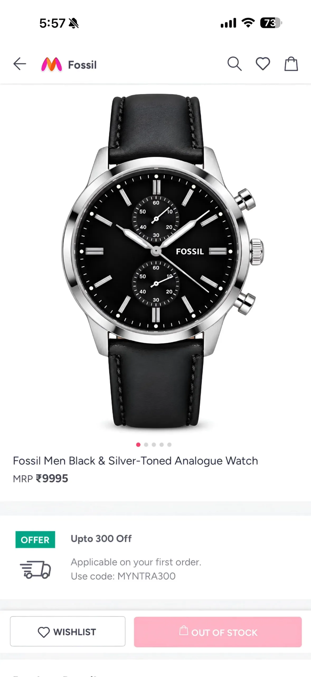 Fossil Black Sunburst Dial - Image 5