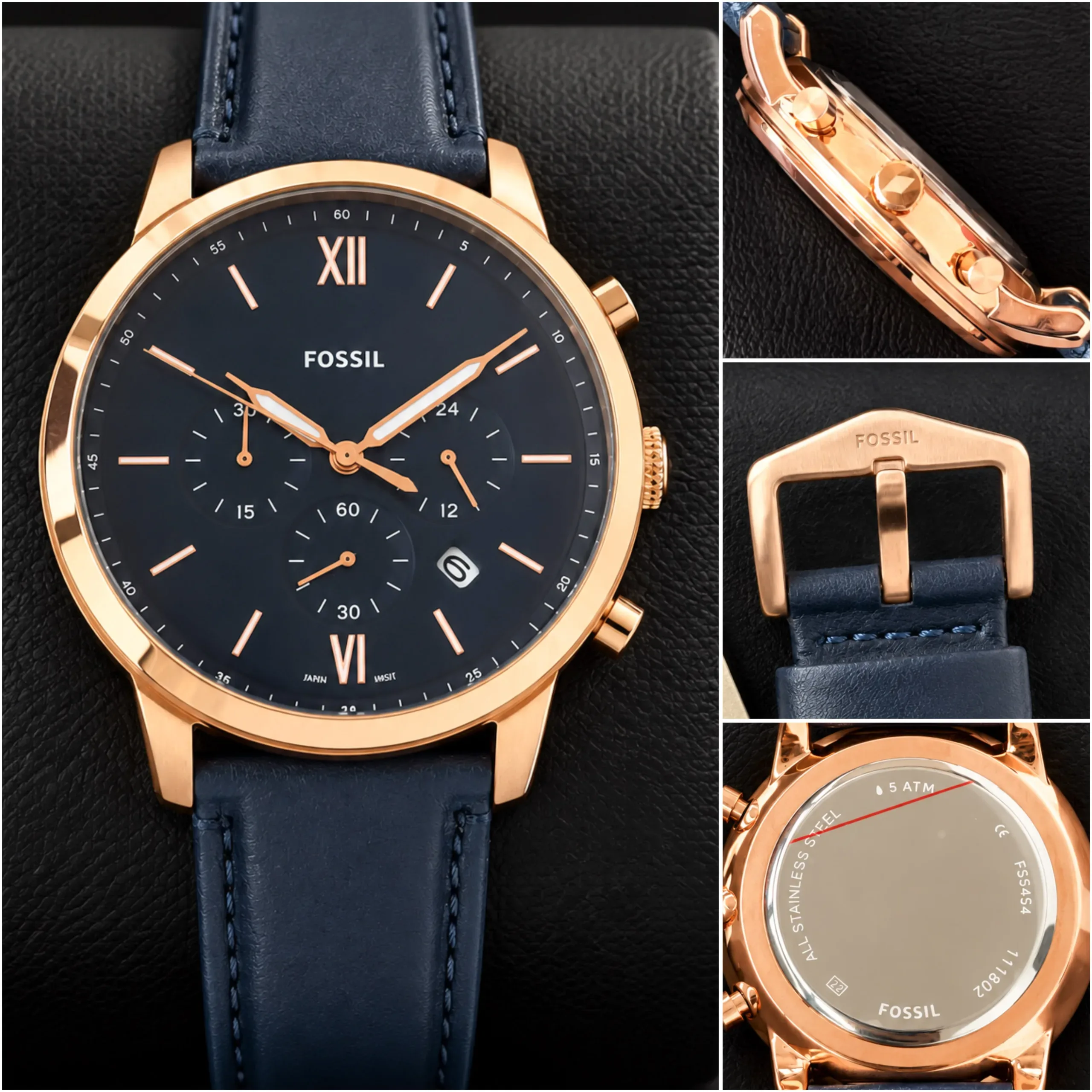 Fossil 44mm Blue Dial Chrono - Image 5