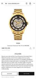 Fossil Townsman Golden Automatic - Image 3