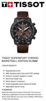 Tissot Supersport Brown Chronograph - Image 3