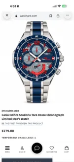 Edifice Casio Scuderia Toro Rosso Chronograph - Image 2