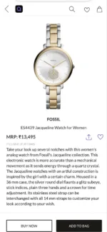 Fossil White Quartz Chronograph Dial - Image 2