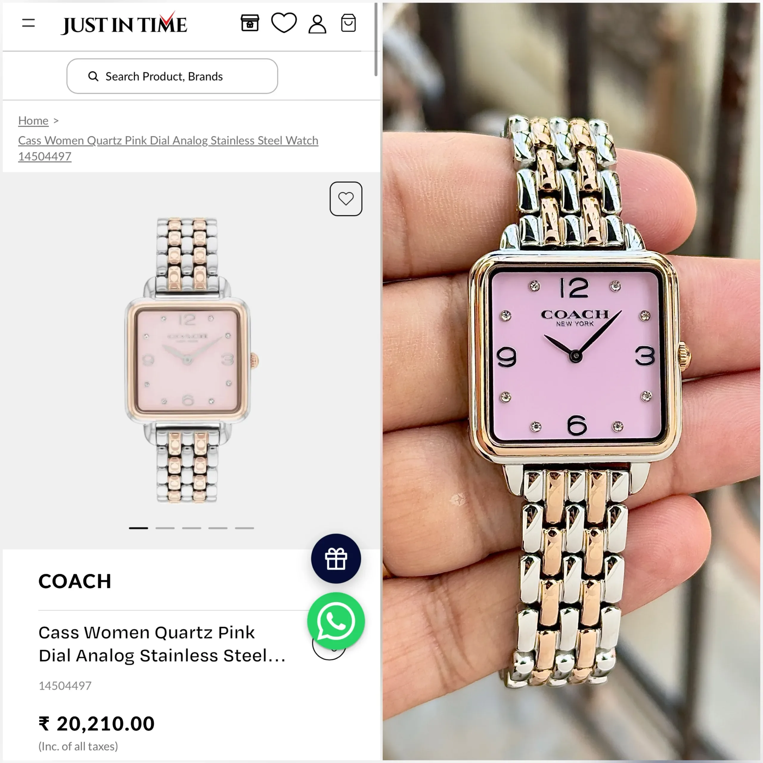 Coach Two Tone Pink Dial - Image 2