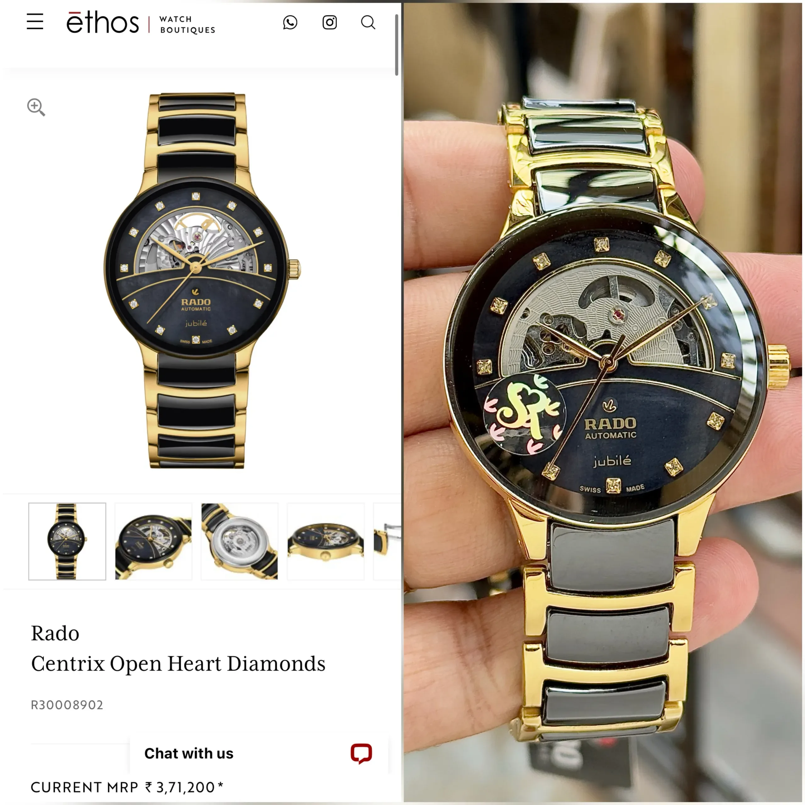 Rado Centrix Open Heart Black Dial - Image 2
