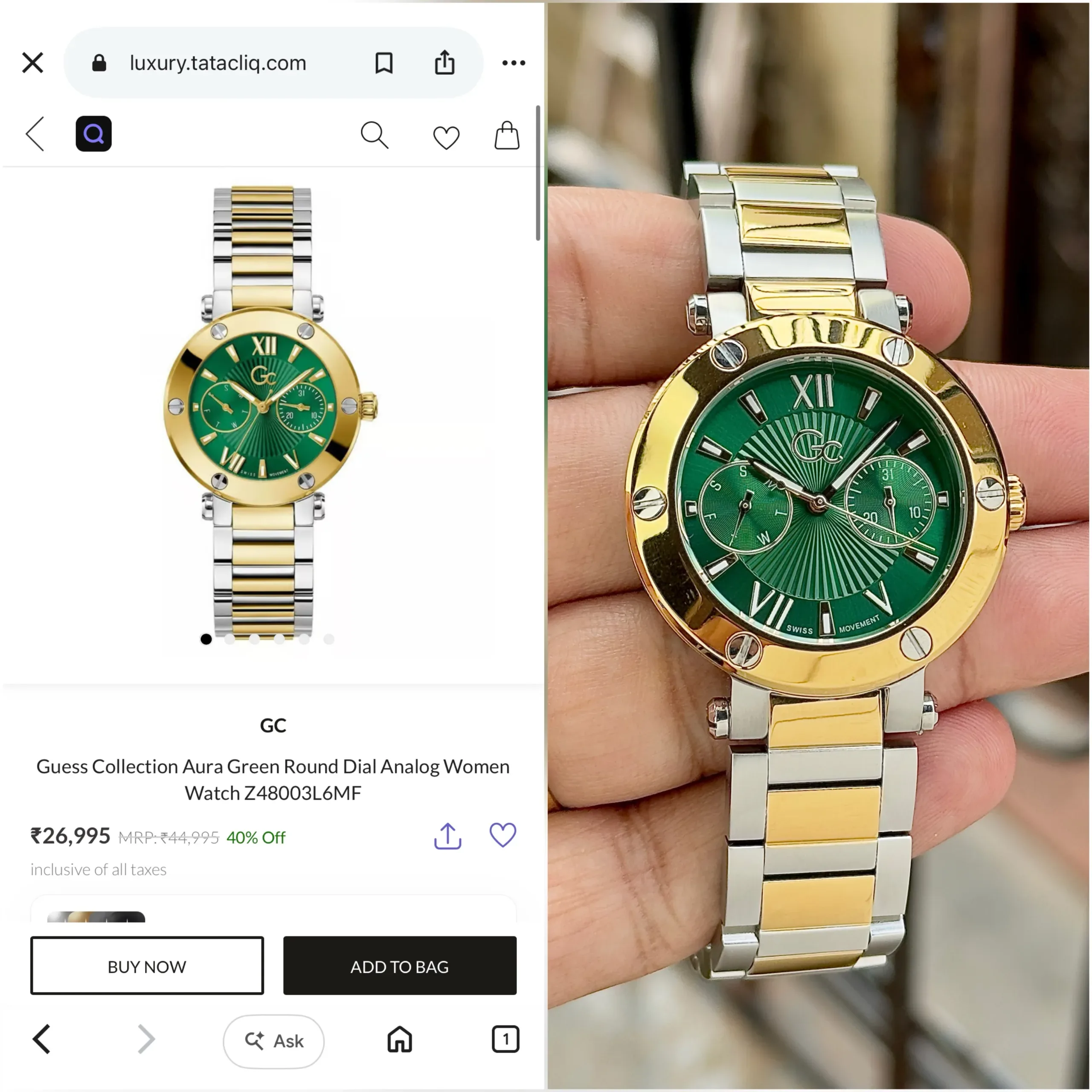 Guess Green Sunray Dial - Image 2