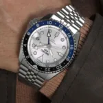 Seiko Gmt Silver White Dial