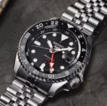 Seiko GMT Silver Black Dial - Image 3
