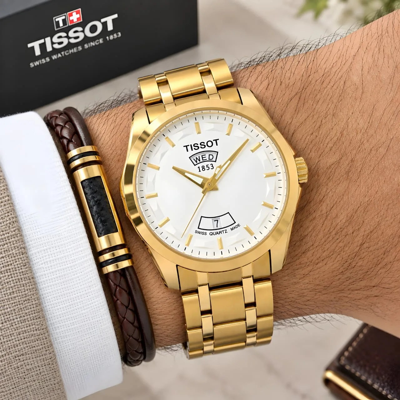 WhatsApp Image 2026-10-05 at 12.05.52 AM Tissot Couturier Day-Date White Dial - Image 1