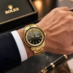 Rolex Day Date Gold Black Textured Dial - Image 2