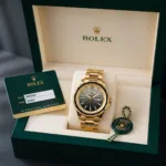 Rolex Day Date Gold Black Textured Dial - Image 3
