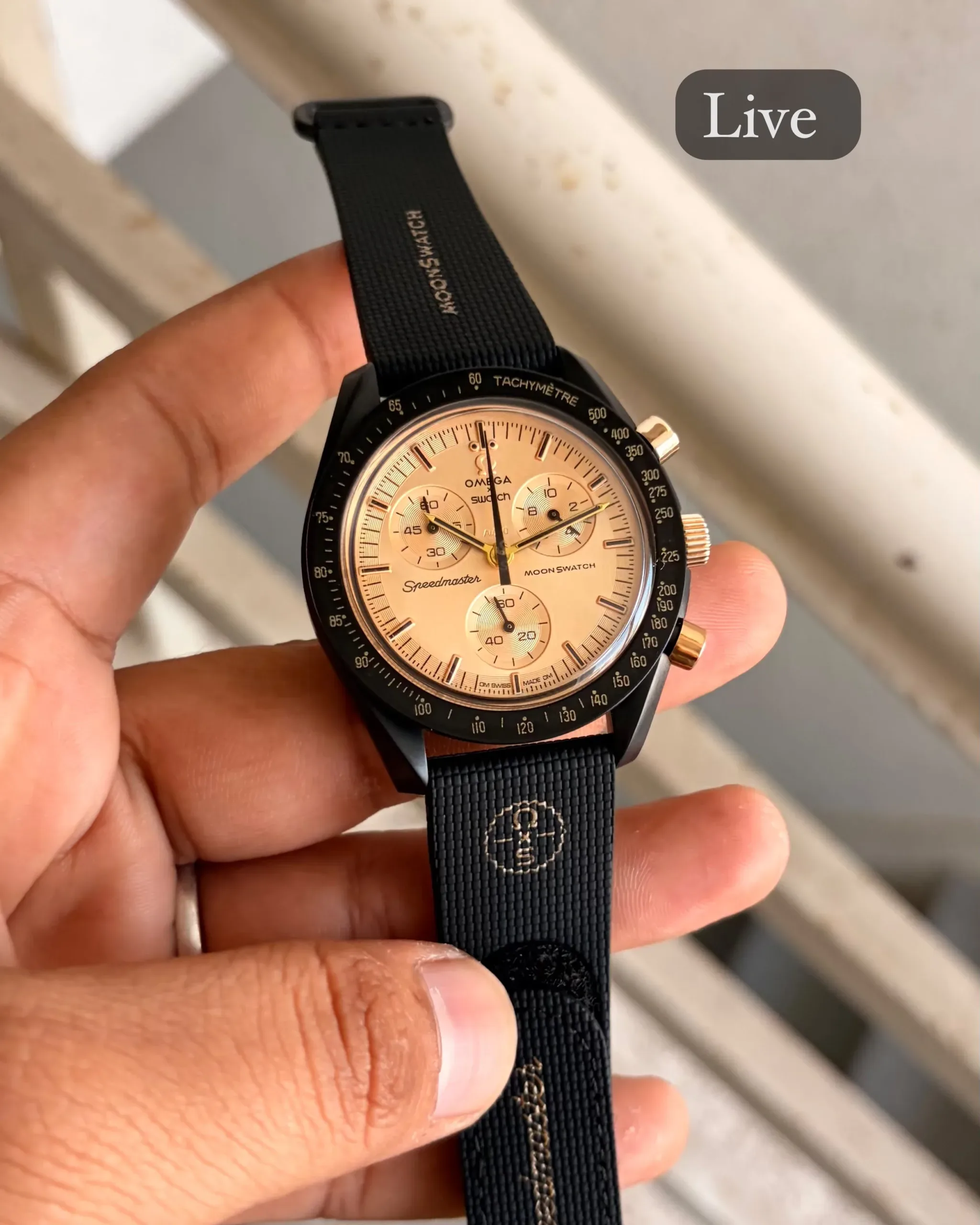 Omega Swatch Speedmaster Champagne Dial - Image 1